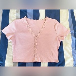 Blush pink cropped shirt